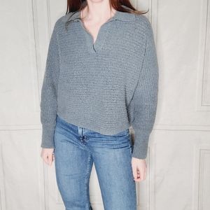 Pink Rose Ribbed Polo Sweater